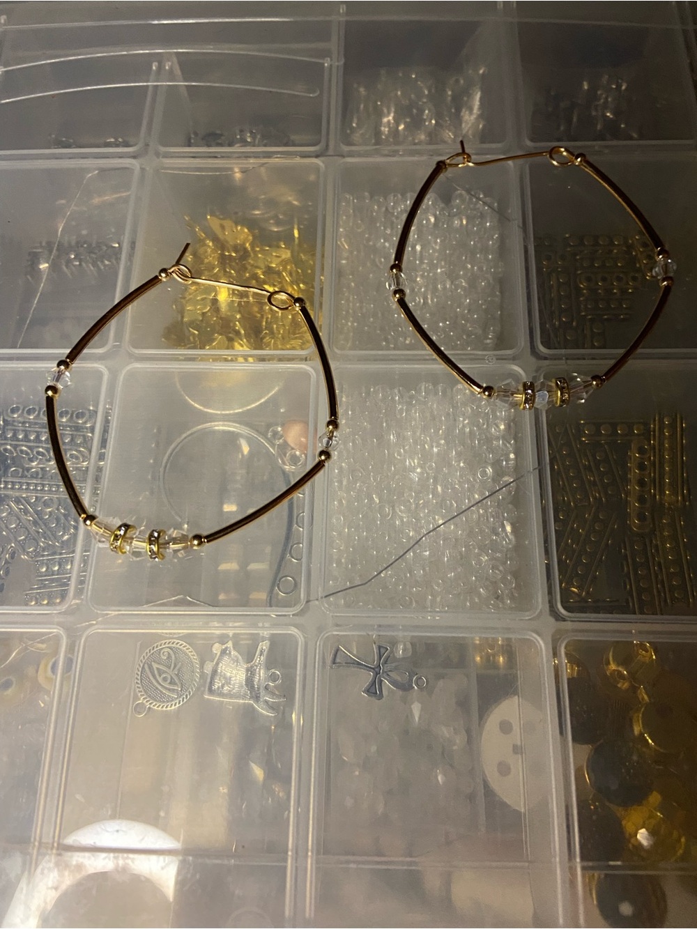 Gold Beaded Hoop Earrings for Women - Lightweight Chic